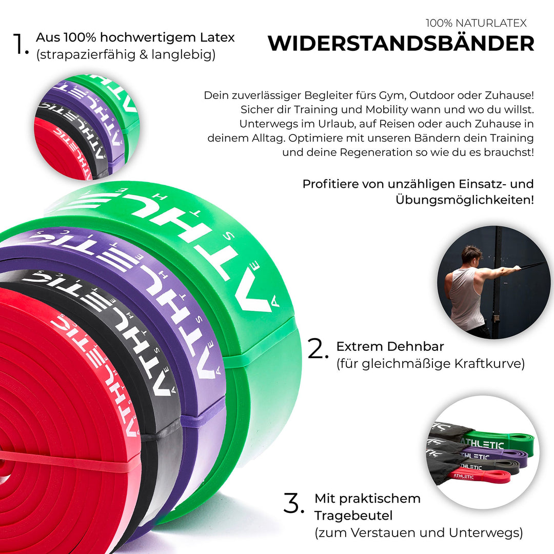 Widerstandsband Latex 4er Set - Athletic Aesthetics