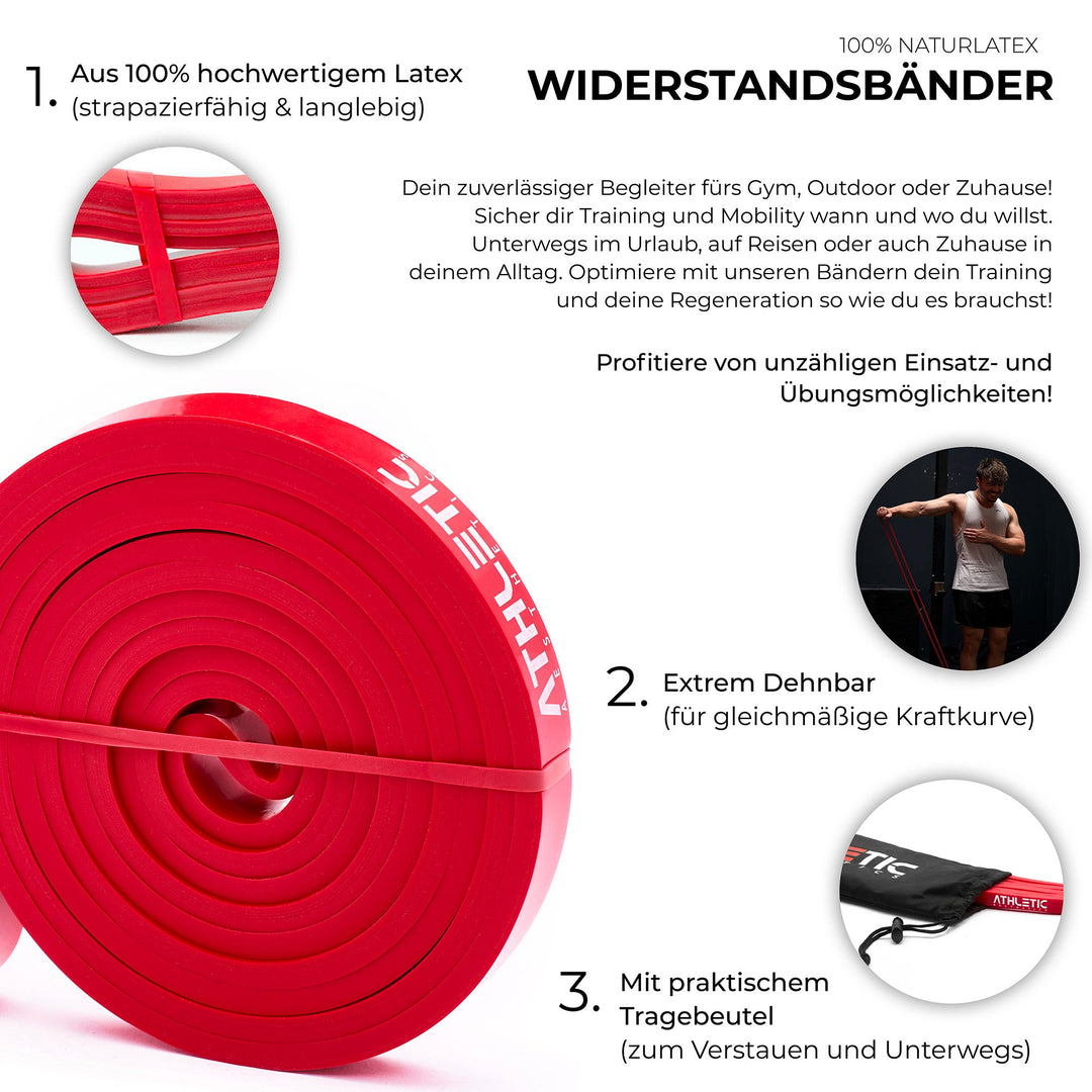 Widerstandsband Latex Rot / Sehr leicht ( 4kg - 16kg) - Athletic Aesthetics