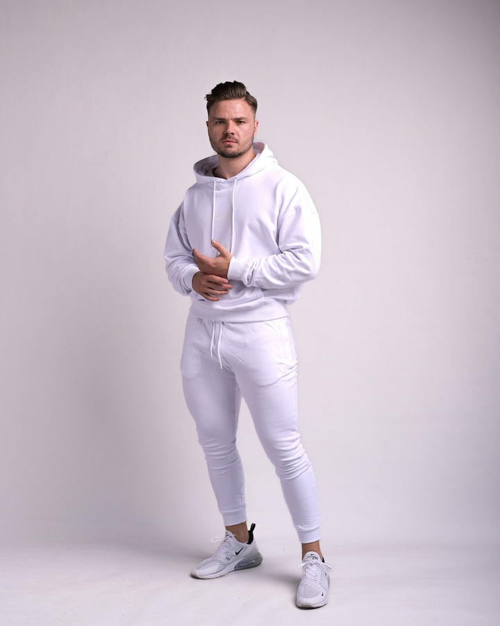 Fit Joggers (White/White) - Athletic Aesthetics