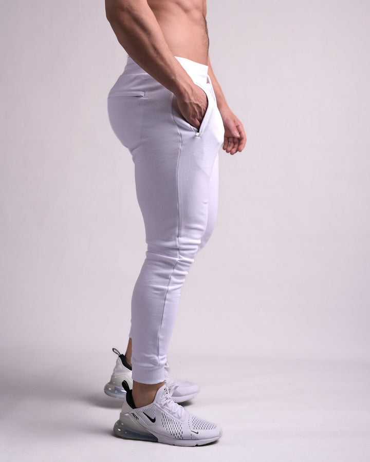 Fit Joggers (White/White) - Athletic Aesthetics