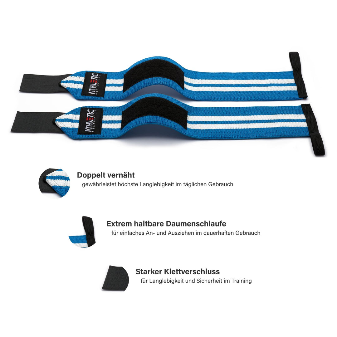 Handgelenkbandage (Blau/Weiß) - Athletic Aesthetics
