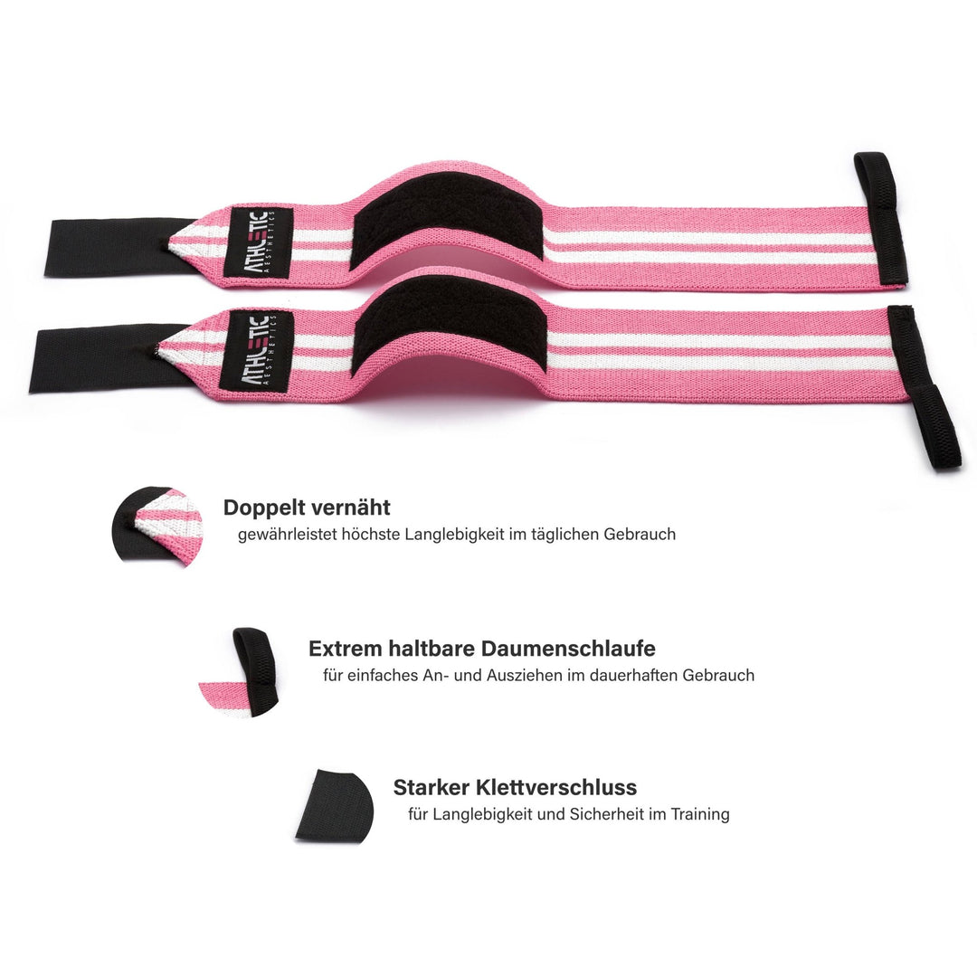 Handgelenkbandage (Pink/Weiß) - Athletic Aesthetics