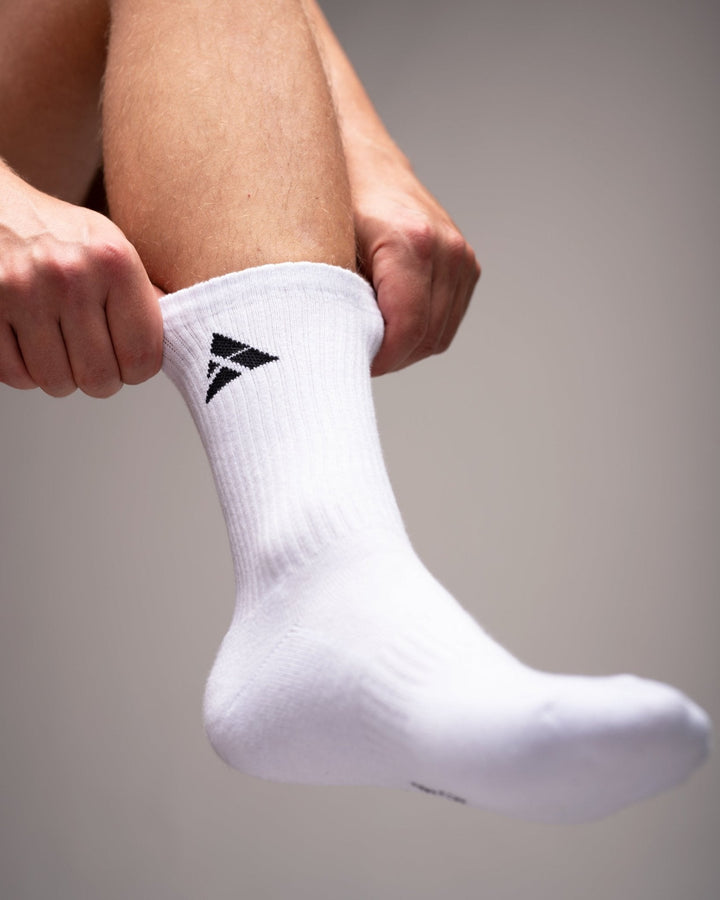 Hohe Sportsocken / Cushioned Crew Socks 6er Pack (White) - Athletic Aesthetics