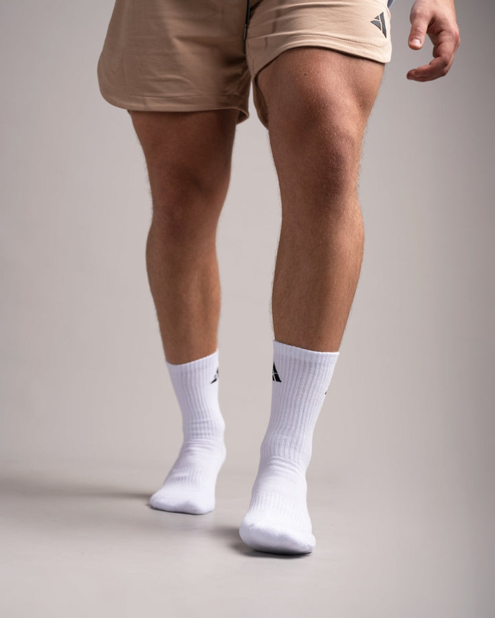 Hohe Sportsocken / Cushioned Crew Socks 9er Pack (White) - Athletic Aesthetics