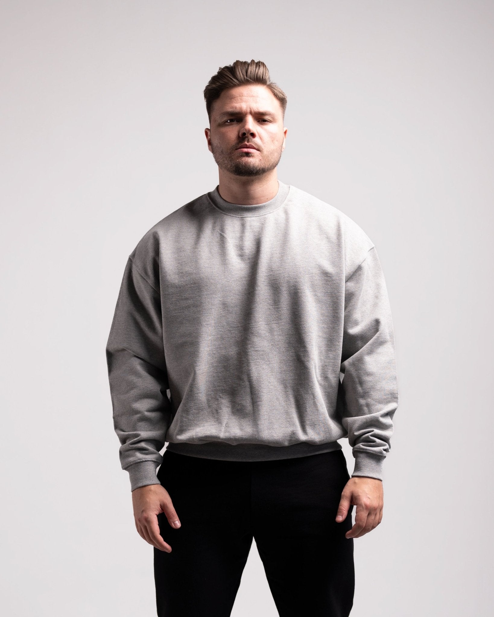 Oversized Crewneck Sweater Grey Marl HQ Basics