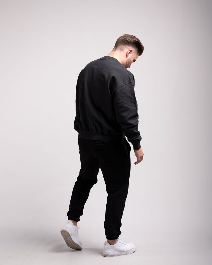 Oversized Crewneck Sweater (Vintage Black) - HQ Basics - Athletic Aesthetics