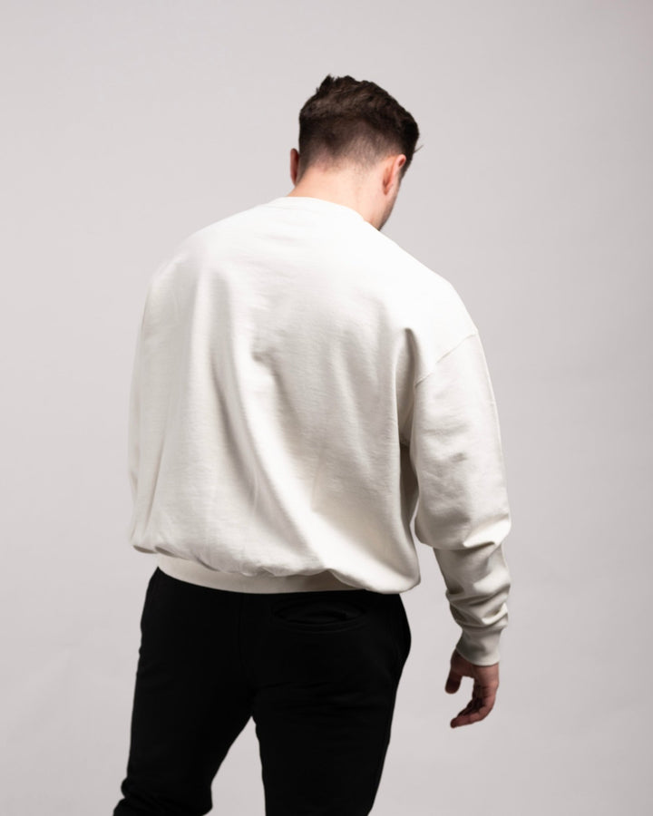 Oversized Crewneck Sweater (Vintage White) - HQ Basics - Athletic Aesthetics