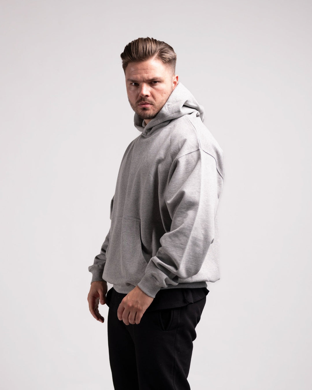 Oversized Hoodie (Grey Marl) - HQ Basics - Athletic Aesthetics