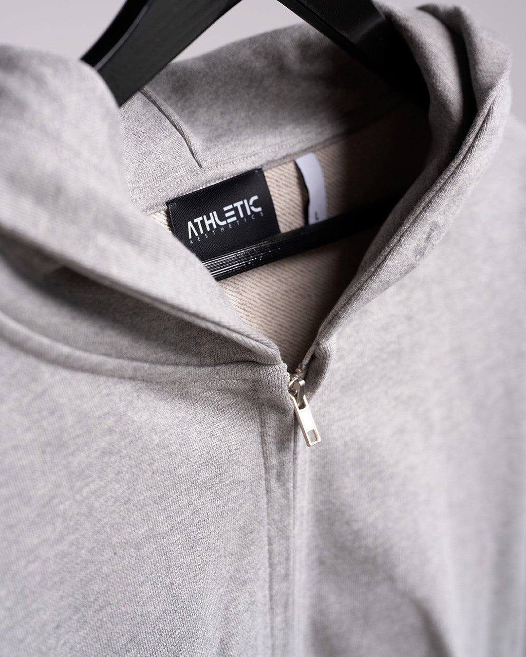 Oversized Zipped Hoodie (Grey Marl) - HQ Basics - Athletic Aesthetics