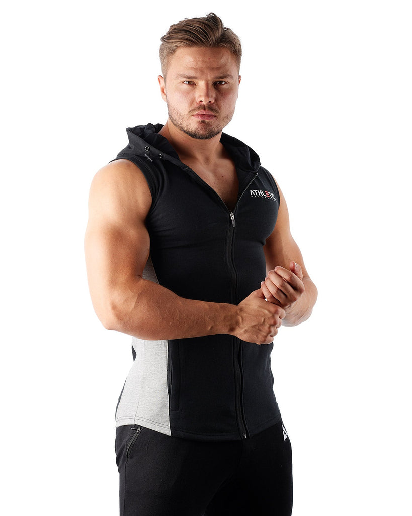 Athletic sleeveless hoodie on sale