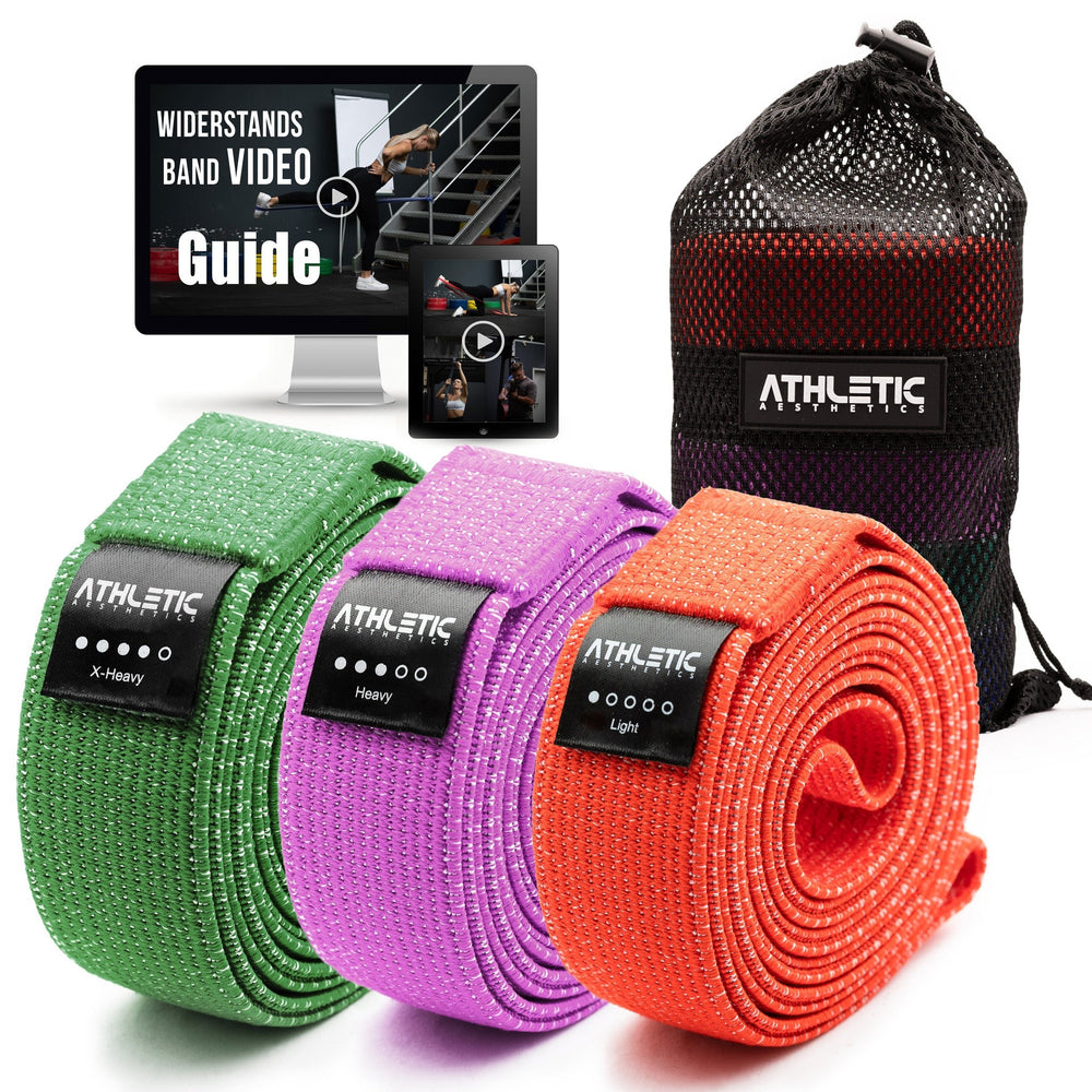 Widerstandsband 3er Set Textil (Bunt) - Athletic Aesthetics