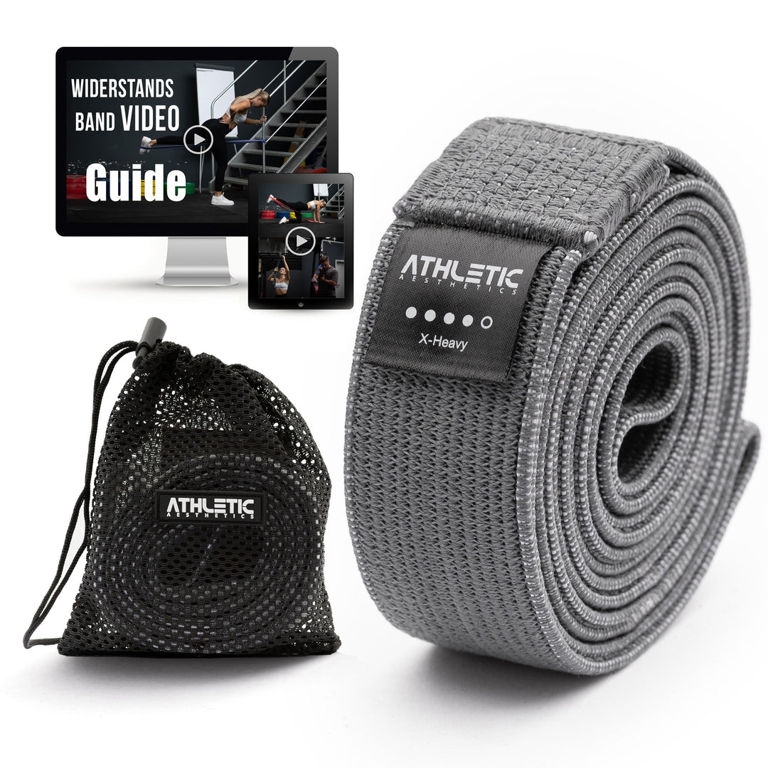 Widerstandsband Textil Dunkel Grau / Stark (25kg - 45kg) - Athletic Aesthetics